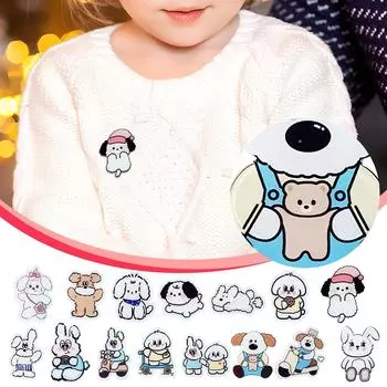 Милая и милая мультяшная акриловая брошь-значок в виде щенка, детский подарок, подвеска для девочки, маленькие украшения One Size