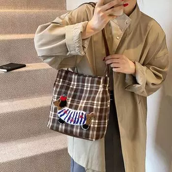 Милая и модная сумка-ведро для поездок на работу 2024 года, новый нишевый дизайн, ретро-ленивая повседневная сумка через плечо подмышкой