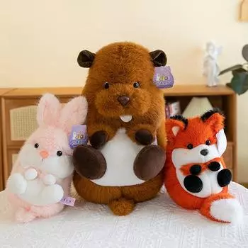 Милая и симпатичная кукла-лиса, сурок, кролик, подушка для сна, плюшевая игрушка, кукла, подарок для лучшего друга 22cm 0.14kg