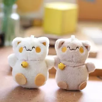 Милая и симпатичная подвеска в виде счастливого кота, плюшевая игрушка, кукла-колокольчик, сумка для кошек, подвесной брелок для куклы 12cm