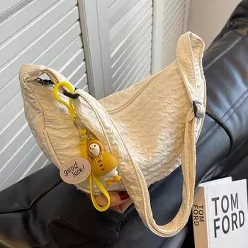 Милая и универсальная маленькая сумка из холста для женщин, новая женская сумка, корейская сумка через плечо, модная сумка-пельмень на одно плечо