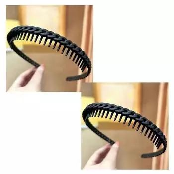 Милая и универсальная повязка на голову для умывания лица у женщин, нескользящая резинка для волос, челка, заколка для сломанных волос, аксессуар для волос Black + Black