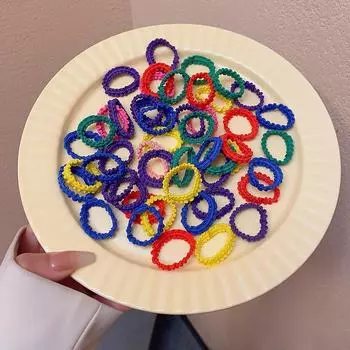 Милая и универсальная резинка для волос цвета конфет: Высокая эластичность, бережное отношение к волосам, идеально подходит для девочек и младенцев F1114, 20 pieces чёрный