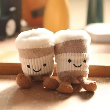 Милая и забавная чашка для чая с молоком, маленькая подвеска, плюшевые игрушки, кукольная сумка, подвесное украшение, брелок, кукла, кукла, кукла 12Cm