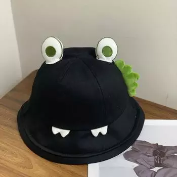 Милая и забавная шляпа рыбака, детская мультяшная трехмерная шляпа с большими глазами, купольная шляпа для мужчин, милая и милая шляпа от солнца, солнцезащитный козырек M56-58cm белый