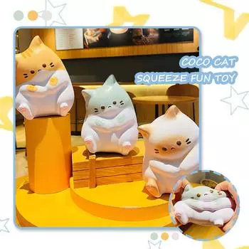 Милая игрушка для снятия стресса в виде поролонового кота, забавная игрушка для снятия стресса, подходит для детей и взрослых One Size