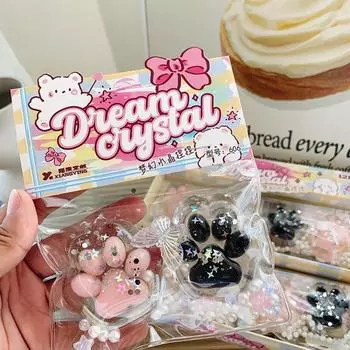 Милая игрушка-лапка для кошек, медленный отскок, прозрачный куб, игрушки для снятия стресса, блестящая игрушка для детей 1pc