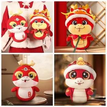 Милая игрушка-талисман года змеи из полиэстера, кукла-змея удачи, китайский зодиак, кукла-змея для детей Style2