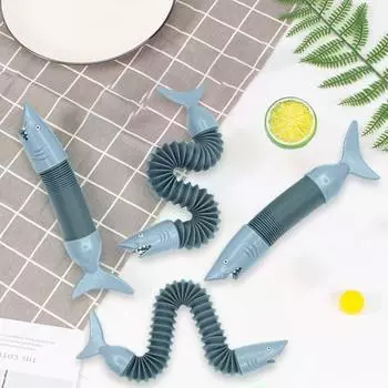 Милая игрушка-вентилятор, легкая акула, растягивающаяся трубка, декомпрессионная трубка, сенсорные игрушки, детский подарок