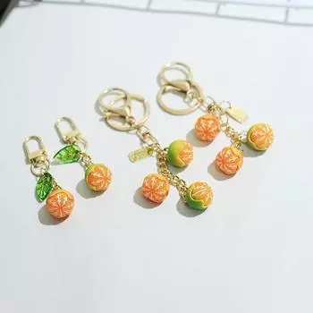 Милая имитация 3D апельсина с листом брелок кулон фрукт брелок сумка брелок наушники телефон кулон аксессуары ювелирные изделия подарок as the picture