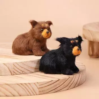 Милая имитация бурого медведя, фигурки животных, модель, миниатюрные украшения животных, рождественский подарок, декор для рождественской елки коричневый