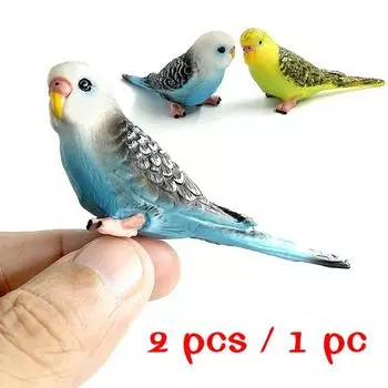 Милая имитация попугая, птицы, животного, модель домашнего декора, миниатюрный инструмент для украшения сада феи, 2 шт. 1 pc random