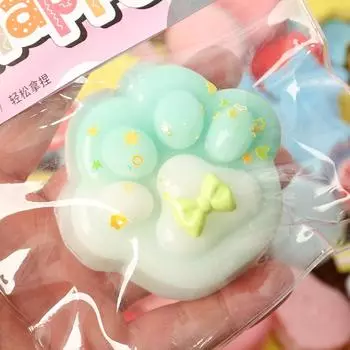 Милая имитация силиконовой кошачьей лапы, сжимающая игрушка, медленно восстанавливающая декомпрессионная игрушка, уменьшающая стресс, декомпрессионная детская игрушка для детей as the picture