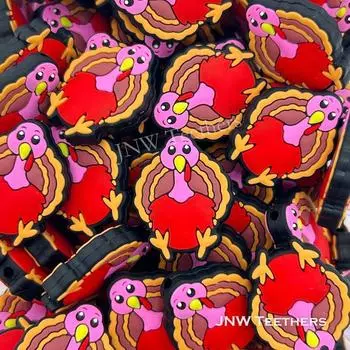 Милая индейка на Рождество Силиконовые фокусные бусины силиконовые бусины Set of 10