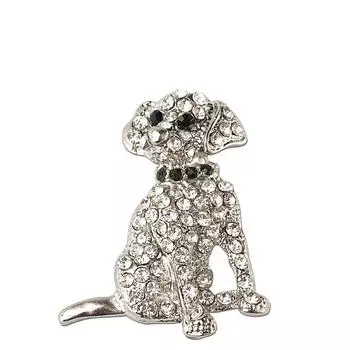 Милая изысканная брошь в виде щенка из сплава высокого качества со стразами, брошь в виде собаки со знаком зодиака