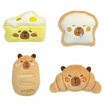 Милая капибара, серия выпечки, плюшевая кукла, брелок, креативный пищащий брелок, подвеска, изысканные рюкзаки, аксессуары для украшения