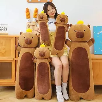 Милая Капибара Животное Плюшевые Игрушки Пушистая Моделирование Мягкая Интернет Знаменитость Милая Кукла Плюшевая Подушка Мягкий Подарок Ребенок Рождество 55cm