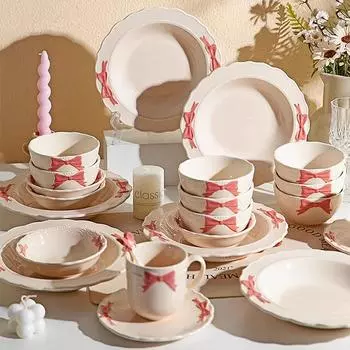 Милая керамическая тарелка в современном стиле для домашнего завтрака, изысканная миска для йогурта, изысканные ресторанные тарелки для фруктового салата, изысканная посуда