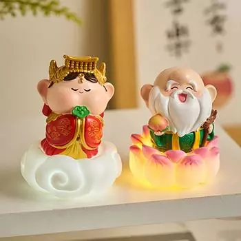 Милая китайская кукла-бог, статуэтка, креативная счастливая мультяшная фигурка, украшение интерьера автомобиля Style 6 with base
