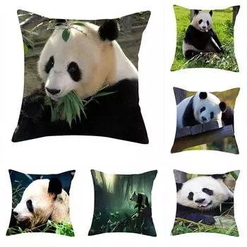 Милая китайская наволочка с принтом панды, домашний декор, гостиная, диван, спальня, прикроватная наволочка 45x45 см 40x40cm