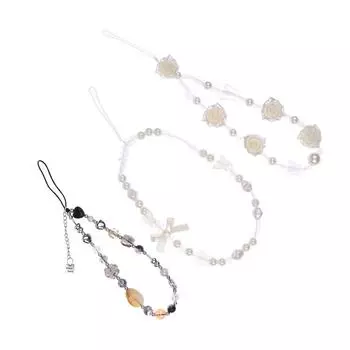 Милая классная цепочка для телефона с бабочкой, подвеской в виде ракушки, розами, бусинами, подвеской на веревке, анти-потеряшка, ремешок для камеры, декор для сумки A