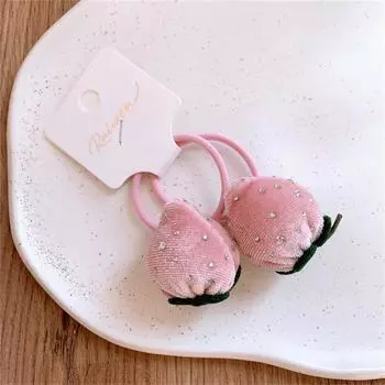 Милая клубничная резинка для волос, кольцо, детский подарок, для девочки, эластичная резинка для волос, аксессуары, головной убор, украшение about 4 cm