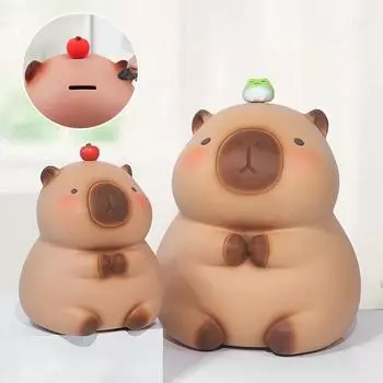 Милая копилка-капибара, детская копилка для денег, виниловая копилка для монет в виде капибары, домашний декор для рабочего стола, детские игрушки, подарок на Рождество и день рождения