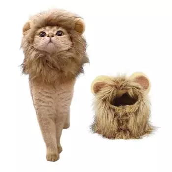 Милая кошачья шляпа с гривой льва для костюмированной вечеринки для щенка кошки, костюм льва, украшение на вечеринку на Хэллоуин, Рождество, GatosPet Supplies