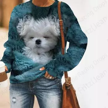 Милая кошечка с 3D-принтом, графическая толстовка с капюшоном, женская мода, толстовки с круглым вырезом, женские толстовки, теплое пальто, одежда для девочек, свободная толстовка с круглым вырезом, женская осень S