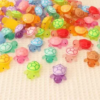 Милая красочная мини-черепаха, светящееся украшение, поделки, креативные миниатюрные черепахи своими руками, микроландшафтные украшения для сада, подарки A1