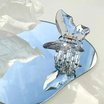 Милая Красочная Прозрачная Заколка-Краб для Волос в Виде Бабочки для Женщин Девочек Летняя Акриловая Нескользящая Большая Хрустальная Заколка-Краб для Тонких Волос