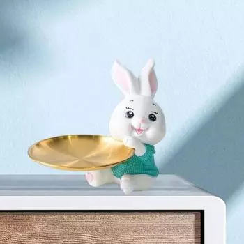 Милая креативная долговечная статуэтка кролика из мультфильма, украшение рабочего стола, аксессуары для дома зелёный