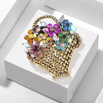 Милая креативная идиллическая брошь в виде цветочной корзины для женского костюма Tide, аксессуары, брошь, украшение для пиджака и пальто