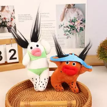 Милая креативная плюшевая игрушка-беглец, сумасшедший, мультяшный брелок, симпатичный держатель для ключей от машины, сумка, кулон для пары, подарки