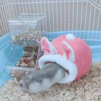 Милая кровать-гнездо для хомяка, ветрозащитное хлопковое гнездо для хомяка, укрытие для кролика, теплый домик-гнездо, домик для хомяка, планер, морская свинка, кровать для кролика серый