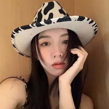 Милая, крутая, горячая девушка, ветер, коровий узор, ковбойская шляпа в стиле вестерн, женский праздник, ночной клуб, бар, вечеринка, рыцарская шляпа в стиле ретро M56-58cm