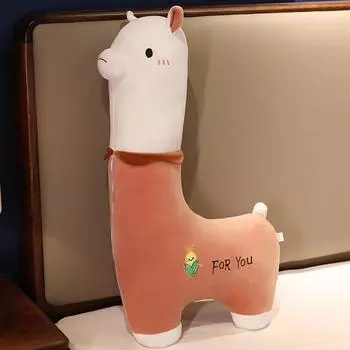 Милая *** Кукла Большая Плюшевая Игрушка Альпака Кукла Девочка Кровать Обнимающая Подушка для Сна 80cm(0.89kg) коричневый