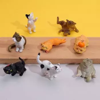 Милая кукла-брелок в виде 9 кошек ручной работы, серьги и брошь - капсула в японском и корейском стиле Individual OPP Bag