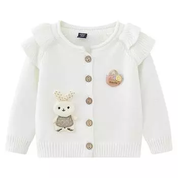 Милая кукла Детский вязаный кардиган Весна и осень Новый свитер для девочек Стильное пальто S