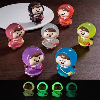 Милая кукла-гриб, светящиеся украшения, мультяшные украшения из смолы, микро-ландшафтный орнамент, мини-поделки своими руками, декор фиолетовый