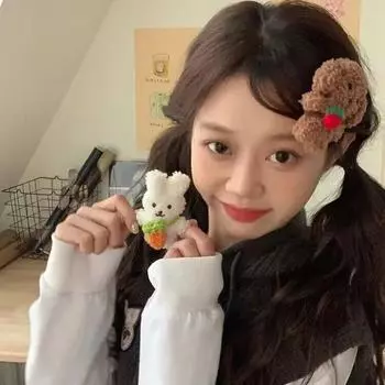 Милая кукла из искусственного меха, заколки для волос в виде кролика, винтажные плюшевые заколки для волос, заколки в виде краба, боковые зажимы, головные уборы для женщин, детские аксессуары для волос