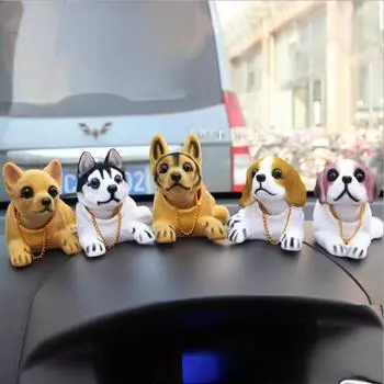 Милая кукла из смолы в виде собаки с качающейся головой - украшение для автомобильной консоли высокого класса Sharp White белый