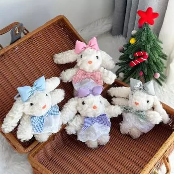 Милая кукла-кролик с длинными ушами, креативный бант, плюшевая кукла-кролик Бонни, брелок для ключей color randomly sent