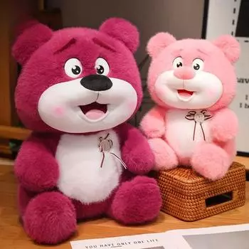 Милая кукла Lotso Sitting Doll Kawail Мягкая детская игрушка Аниме Периферийное украшение для дома Подушка Подарок на день рождения Рождество 30cm розовый