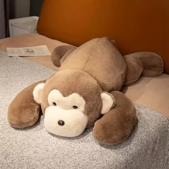 Милая кукла-медведь, лежащая, для девочки, подушка для сна в кровати, кукла-собака, обезьяна, большая декоративная подушка, подарок на день рождения для детей 70cm
