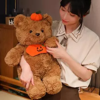 Милая кукла-медведь-тыква, кукла-медведь, девочка, спящая подушка, тряпичная кукла, панда, плюшевая игрушка, подарок [Small] Sitting height 25cm full length 30cm