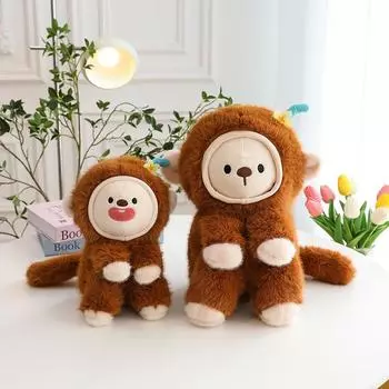 Милая кукла-обезьянка, меняющая лицо, забавная кукла-подушка, плюшевая игрушка, подарок на день рождения для детей и девочек 23cm 0.18kg face-changing