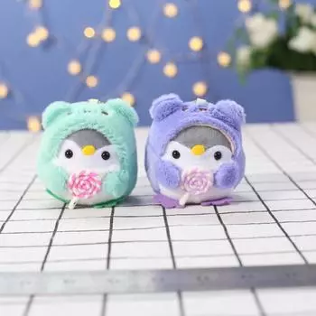 Милая кукла-пингвин брелок для ключей для девочек, мультяшная машина, плюшевый брелок для ключей, кавайная леди, сумка, аксессуары