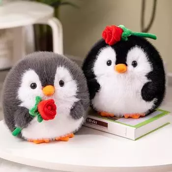 Милая кукла-пингвин, детская кукла, маленькая тряпичная кукла, плюшевая игрушка, имитация розы, подарок 20cm