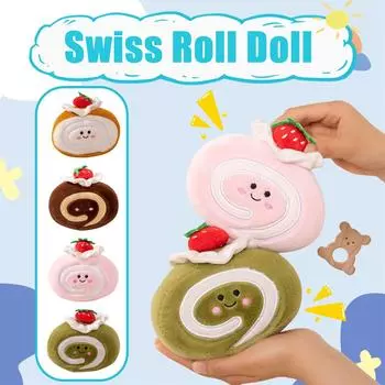 Милая кукла-ролл с клубникой и шоколадом Matcha, подарочная плюшевая игрушка-кукла из мультфильма One Size